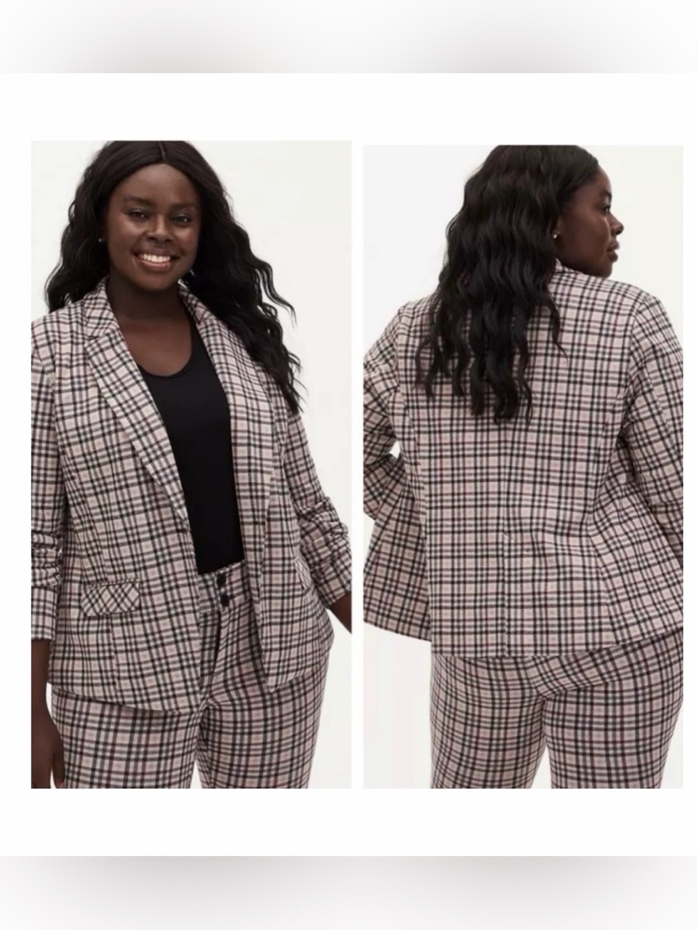 TORRID NEW Studio Double Knit Plaid Blazer Sz 00 /M /10 Academia Office Preppy